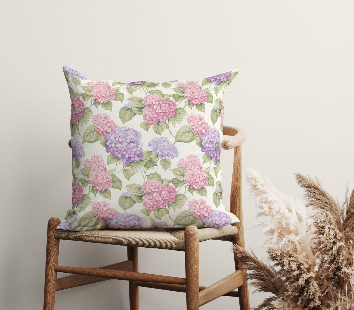 Hydrangea Whispers Square Pillow