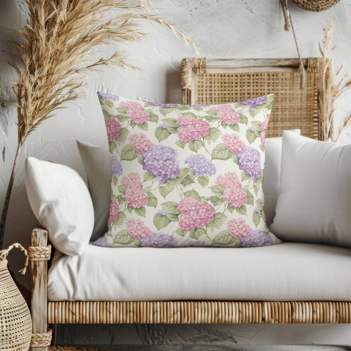 Hydrangea Whispers Square Pillow