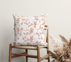 Bunny Whimsy Delight Square Pillow