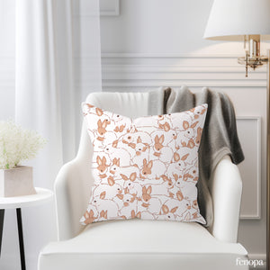 Bunny Whimsy Delight Square Pillow