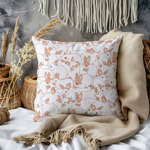 Bunny Whimsy Delight Square Pillow