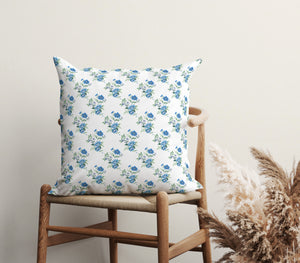 Blue Floral Elegance Pillow