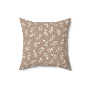 Serene Leaf Elegance Square Pillow