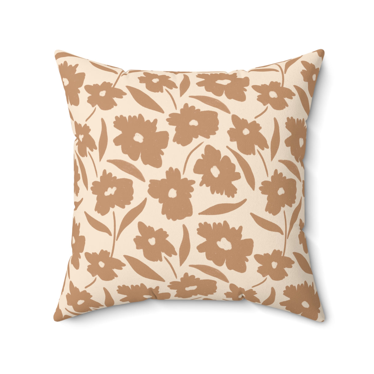 Warm Floral Meadow Square Pillow