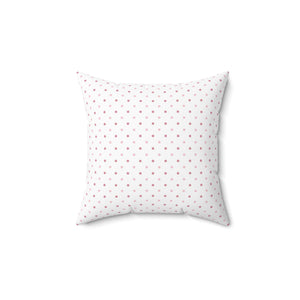 Preppy Pink Polka Dots Square Pillow