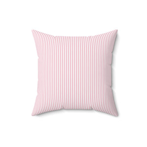 Preppy Pink Stripes Square Pillow