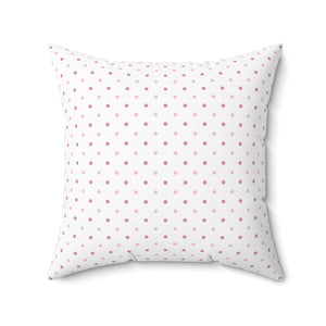 Preppy Pink Polka Dots Square Pillow