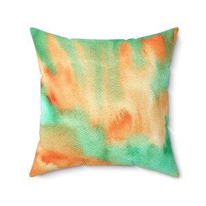 Vibrant Watercolor Flow Square Pillow