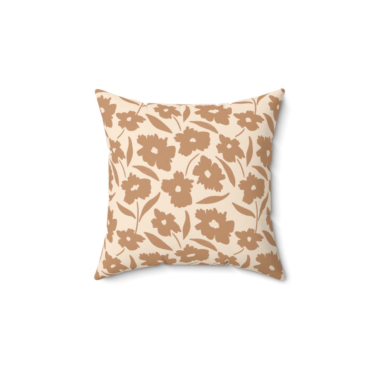 Warm Floral Meadow Square Pillow