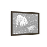 Polar Bear and Cub on the Shore, Torngat Mountains