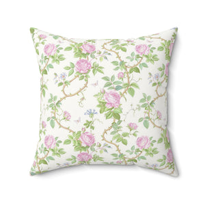 Romantic Rose Garden Square Pillow