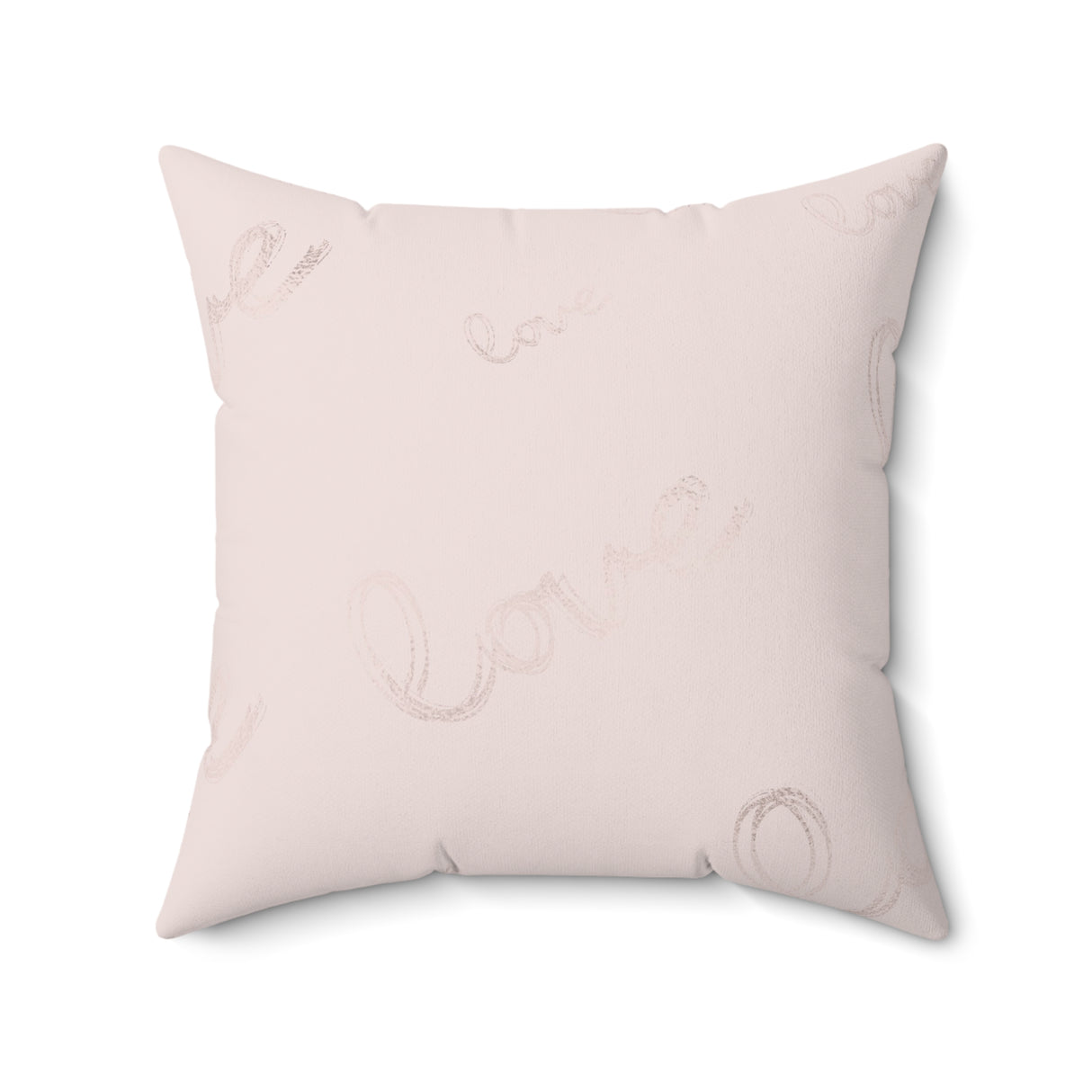 Subtle Love Script Square Pillow