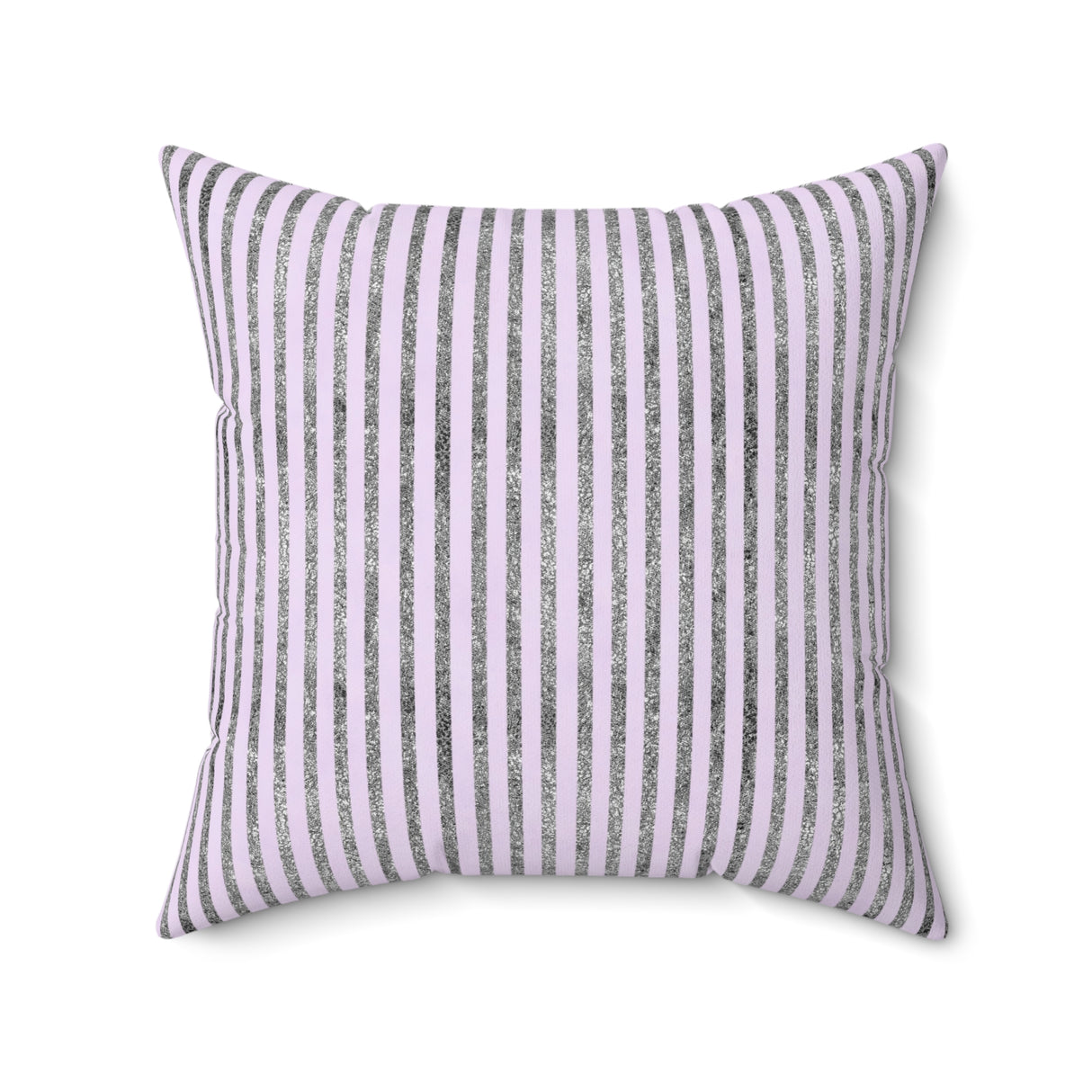 Glittering Lavender Stripes Square Pillow