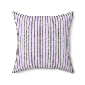 Glittering Lavender Stripes Square Pillow