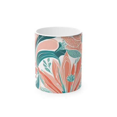 Sun-Kissed Coral & Teal Pastel Boho Magic Mug - Paisley Heart Collection