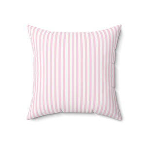 Blush Pinstripe Elegance Square Pillow