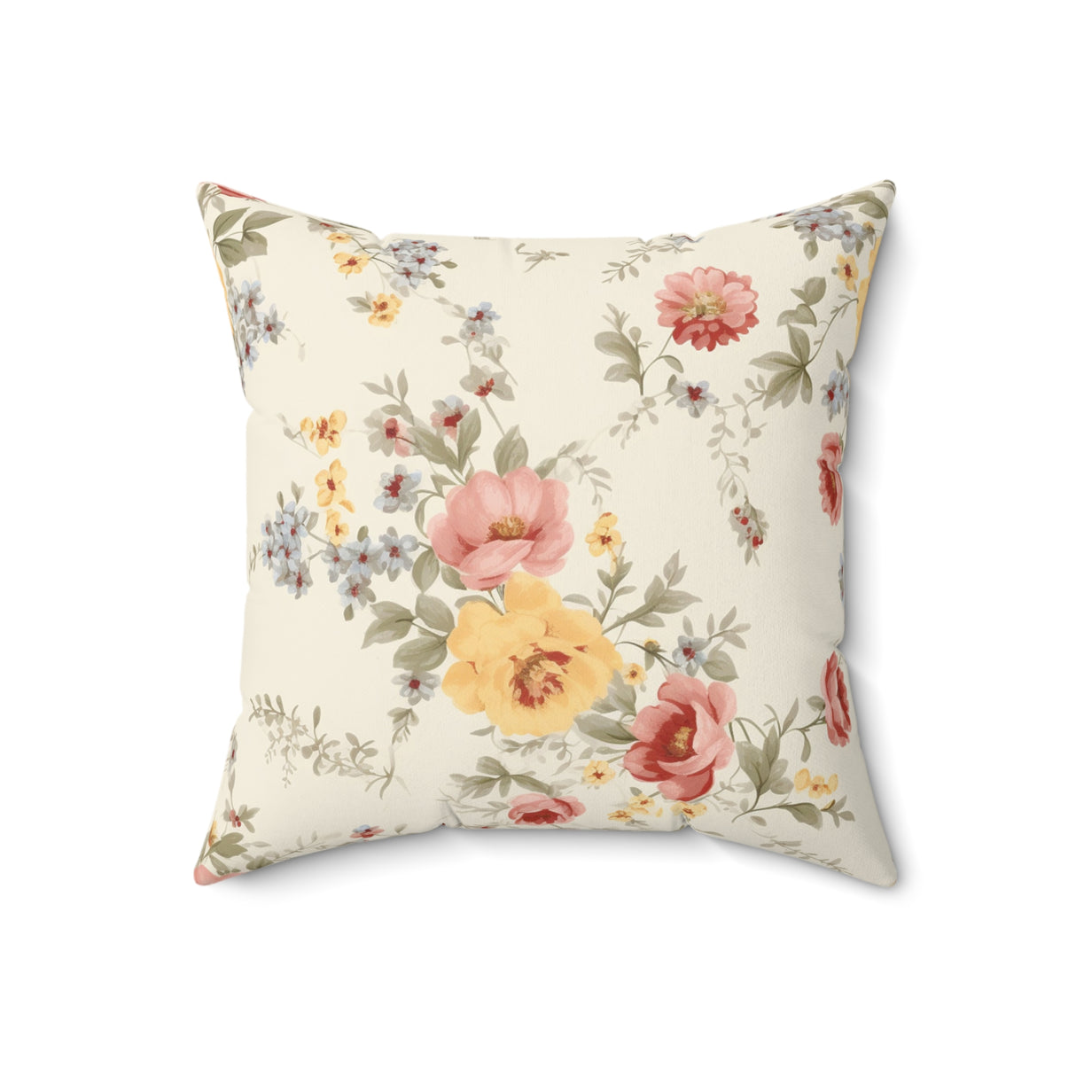 Cottage Wildflowers Square Pillow