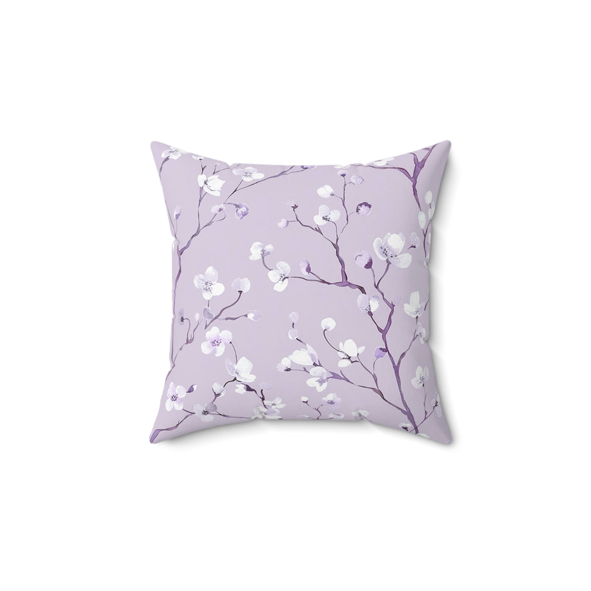 Lavender Blossom Branches Square Pillow