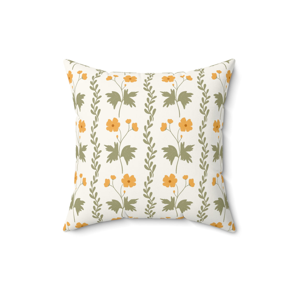 Golden Meadow Charm Square Pillow