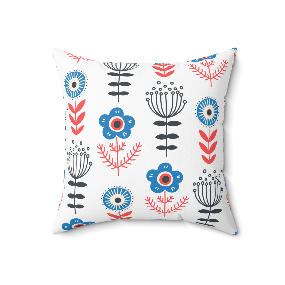 Folk Blooms Square Pillow