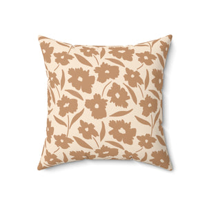 Warm Floral Meadow Square Pillow