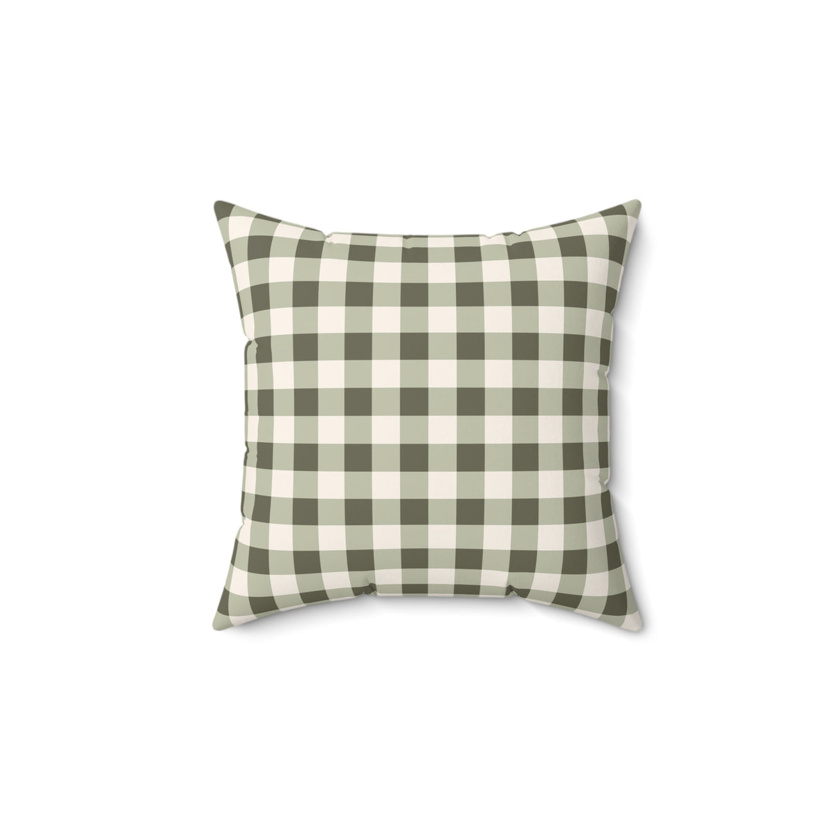 Sage Green Gingham Square Pillow