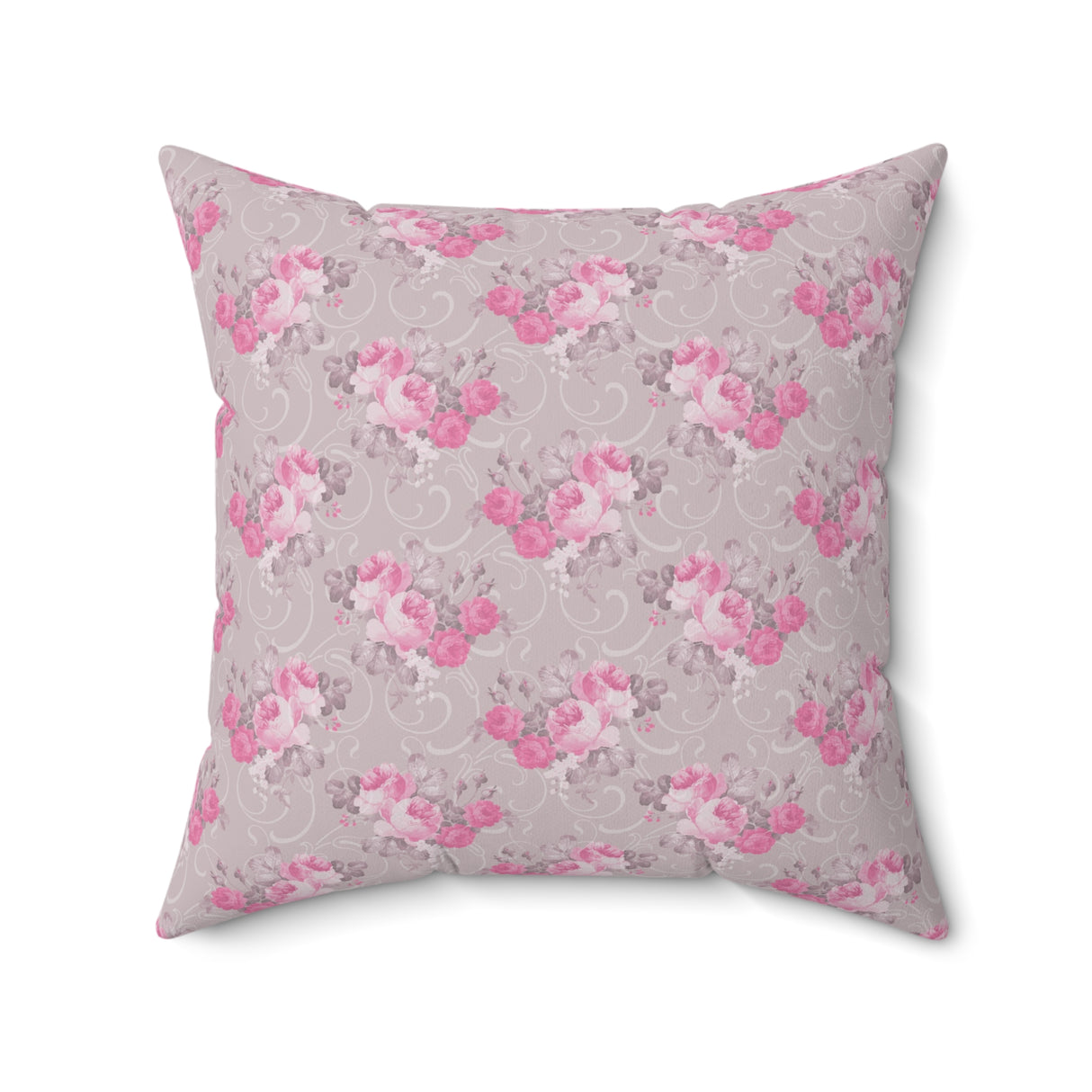 Romantic Blush Floral Square Pillow