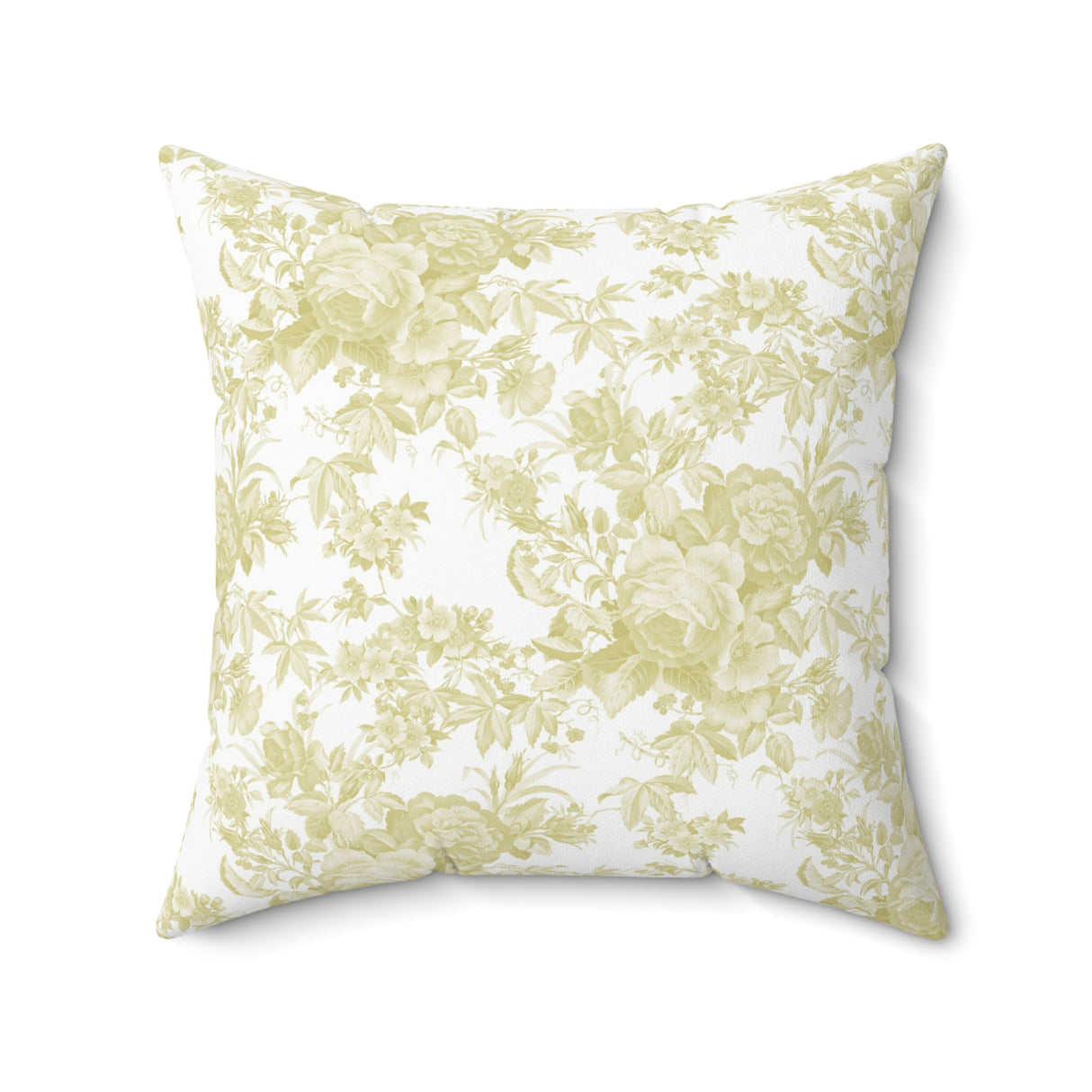 Golden Floral Elegance Square Pillow