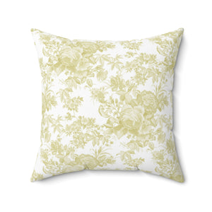 Golden Floral Elegance Square Pillow