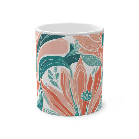 Scandinavian Pastel Paisley & Tulip Magic Mug - Paisley Heart Collection