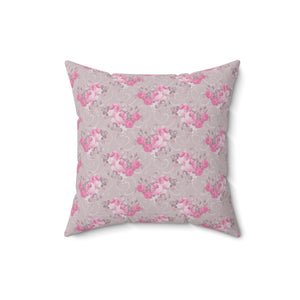 Romantic Blush Floral Square Pillow