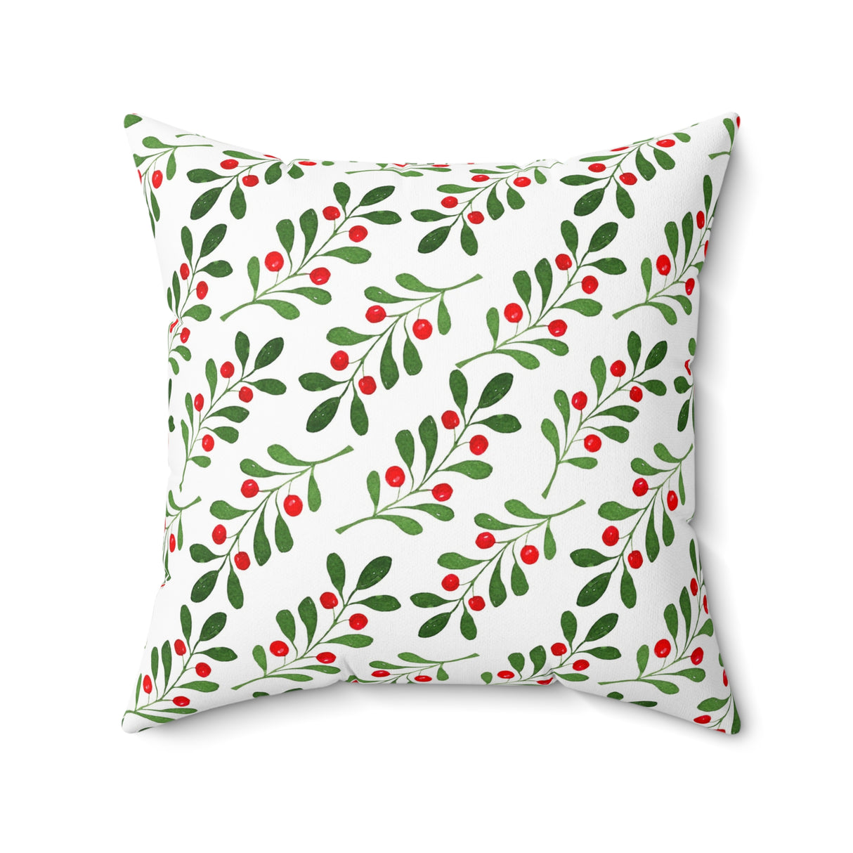 Festive Mistletoe Charm Square Pillow