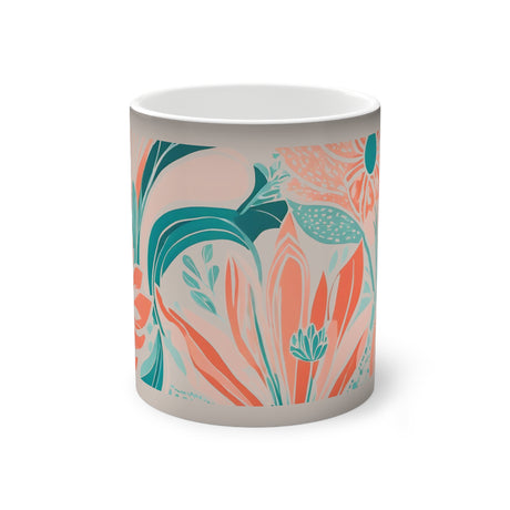 Scandinavian Paisley-Tulip Art Color-Changing Mug, 11oz - Paisley Heart Collection