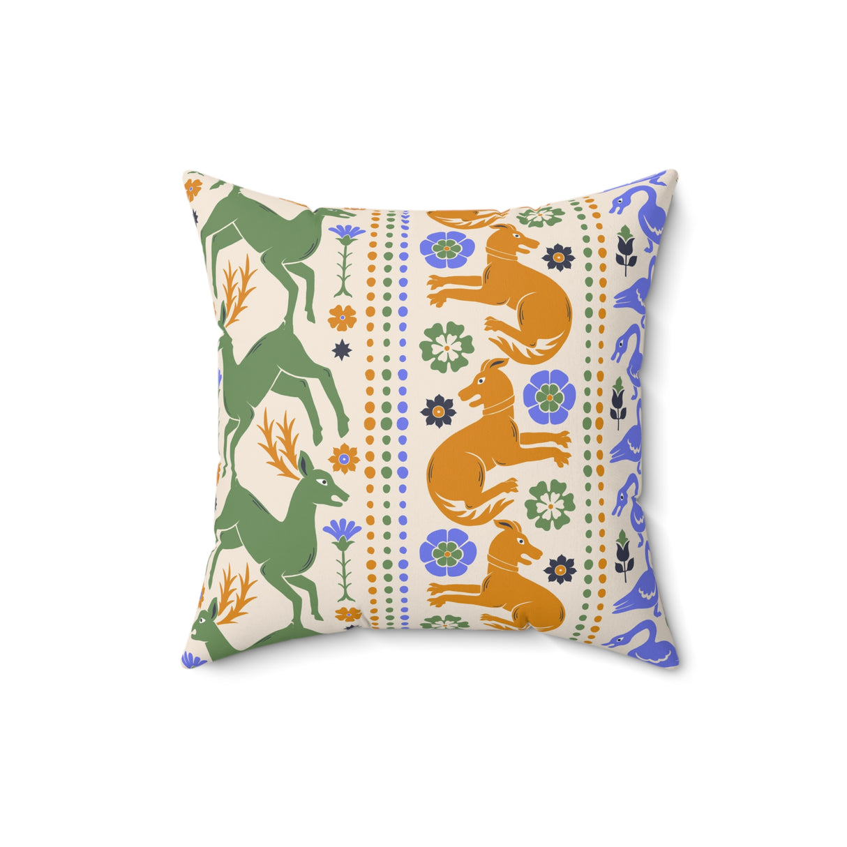 Folk Art Harmony Square Pillow