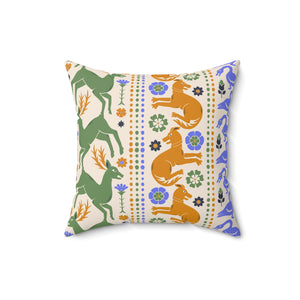 Folk Art Harmony Square Pillow