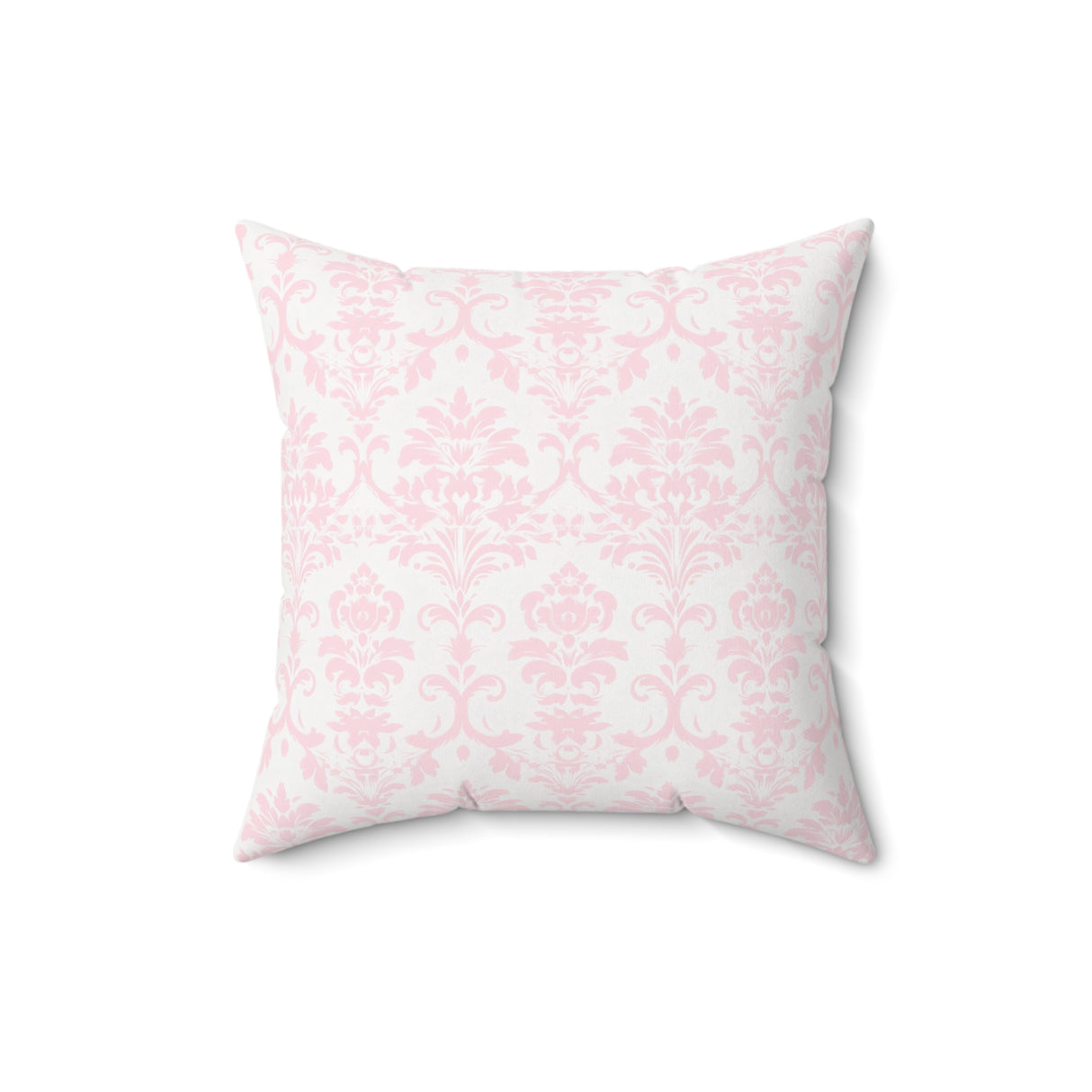 Blush Damask Elegance Square Pillow