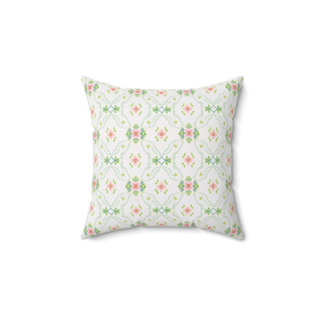 Garden Trellis Elegance Faux Suede Square Pillow