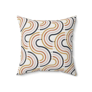 Retro Rhythm Waves Square Pillow