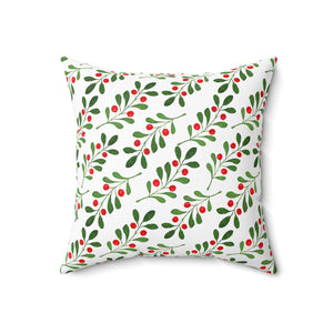 Festive Mistletoe Charm Square Pillow