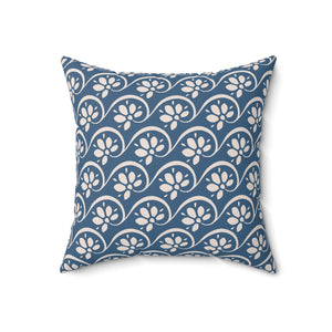 Nautical Floral Swirls Square Pillow