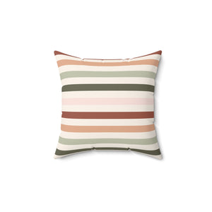 Earthy Striped Terracotta Square Pillow