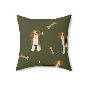 Beagle Charm Delight Square Pillow