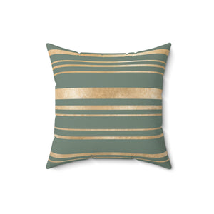 Elegant Gold Stripe Square Pillow