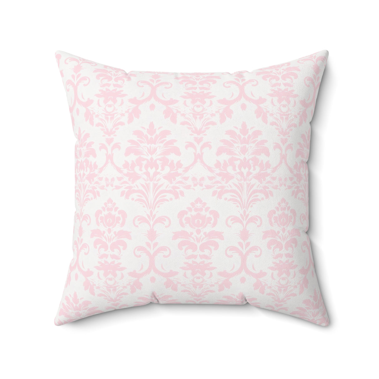 Blush Damask Elegance Square Pillow