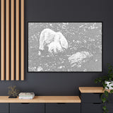 Polar Bear and Cub on the Shore, Torngat Mountains