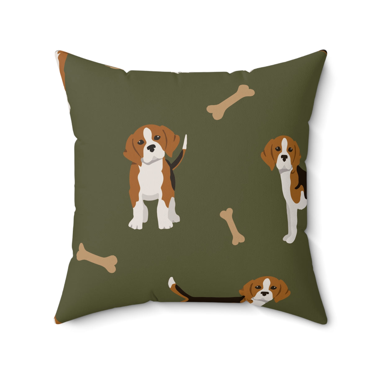 Beagle Charm Delight Square Pillow