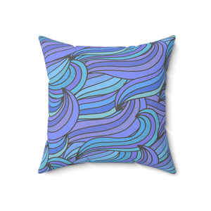 Abstract Ocean Flow Square Pillow