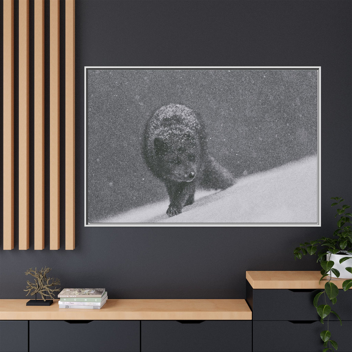 Arctic Fox in Snowfall, Quttinirpaaq National Park
