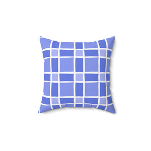 Blue Grid Harmony Square Pillow