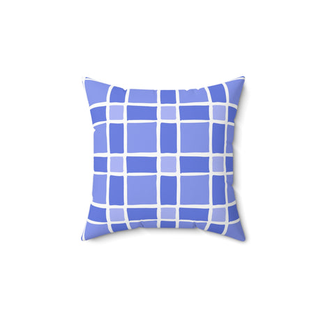 Blue Grid Harmony Square Pillow